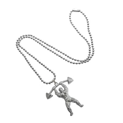 Weightlifting Barbell Bodybuilding Fitness Pendant By  Menjewell